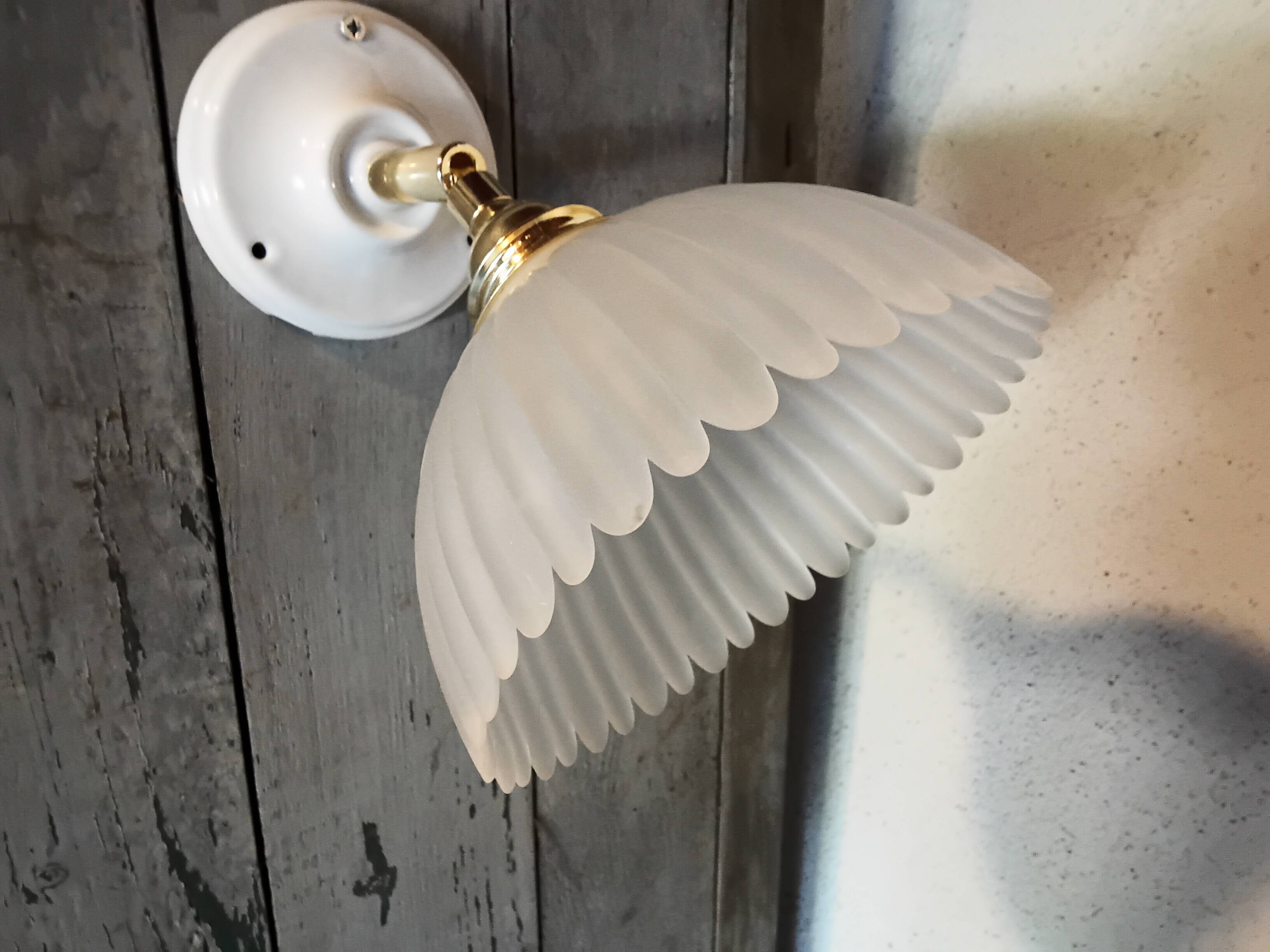 Vintage frosted glass wall light