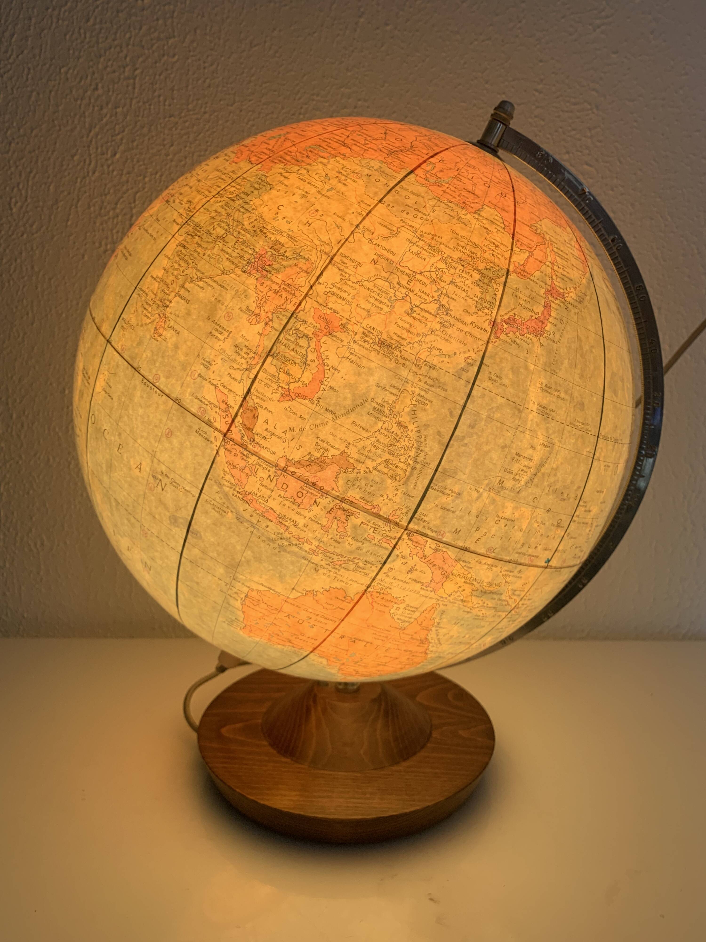 Globe terrestre vintage 1978 de Räth Leipzig ex-RDA - 43 cm