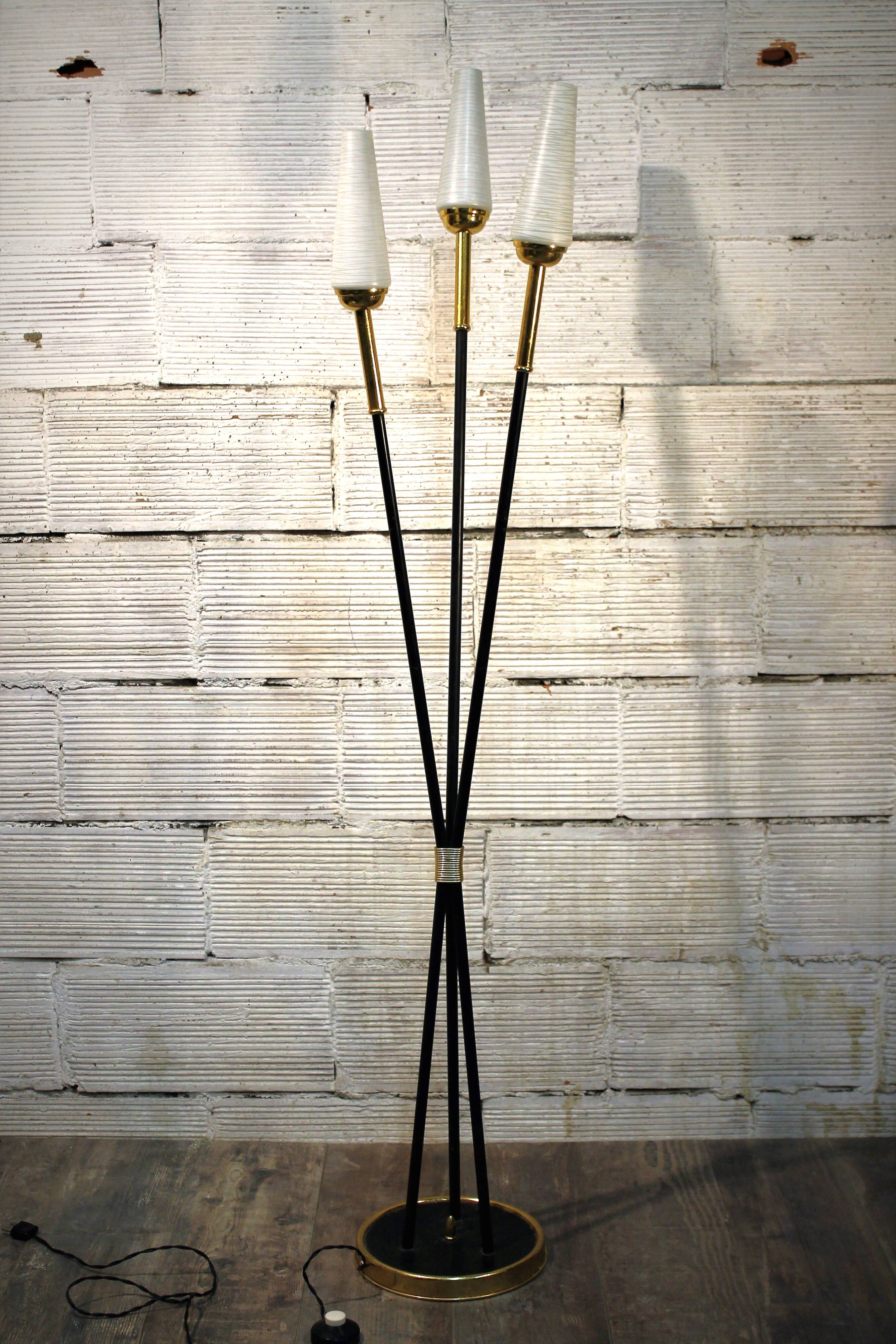 "3 cones" arm floor lamp 1950s