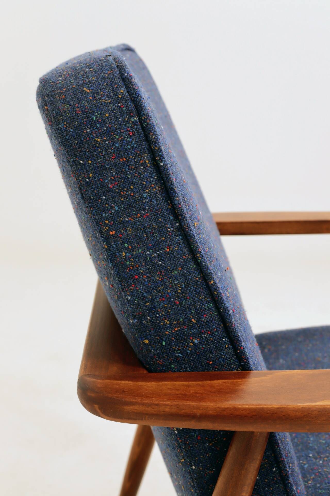 Two Mid Century Armchairs by M. Zieliński, Poland 1960, Navy Tweed