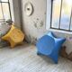 Set of 2 free-form fiberglass planters