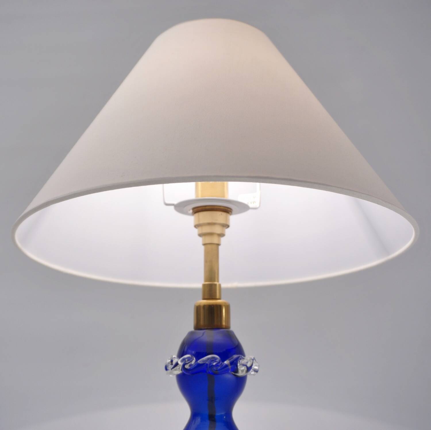 Murano glass lamp handblown blue crystal Barovier & Toso style 1920's Italy