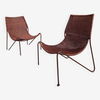 Wicker armchairs Frederick Weinberg