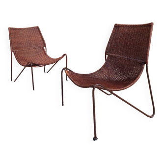 Fauteuils en osier Frederick Weinberg