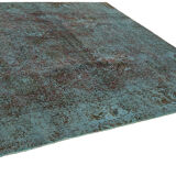 Handmade oriental decorative 1980s 331 cm x 331 cm blue wool carpet