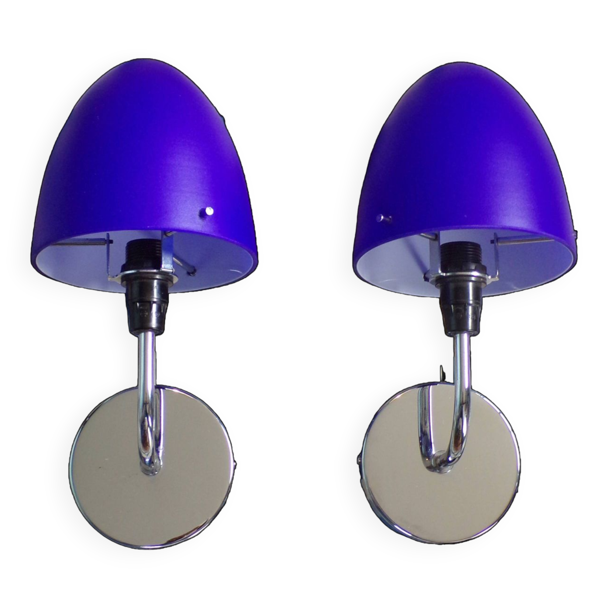 Pair of blue opaline sconces