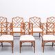 20th Century Chinese Chippendale Style Faux Bamboo Chairs