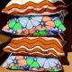 4 coussins 40x40cm covers made in 2 different wax assorted