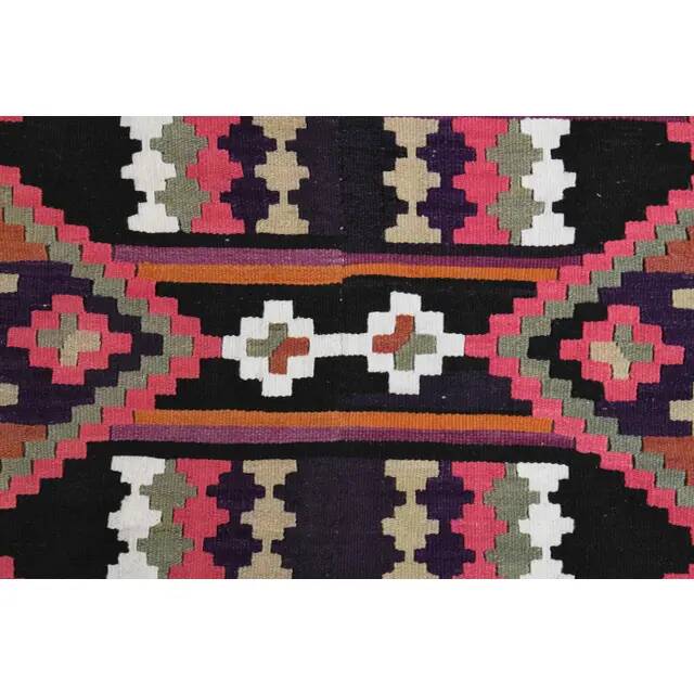 1970s Vintage Turkish Oushak Handmade Wool Cotton Pink Runner Rug 310x407