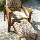 1930-40 Arts and Krafts period Morris armchairs with retractable footrest