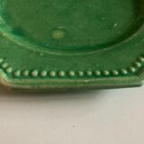 Set of 5 octagonal plates glazed clay beads 1950