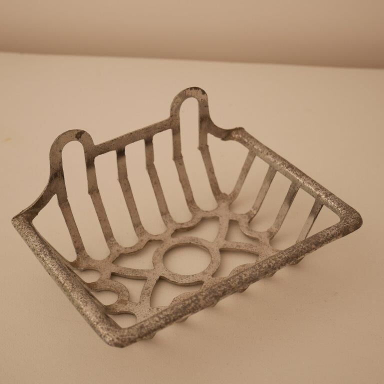 Metal wall-mounted soap holder