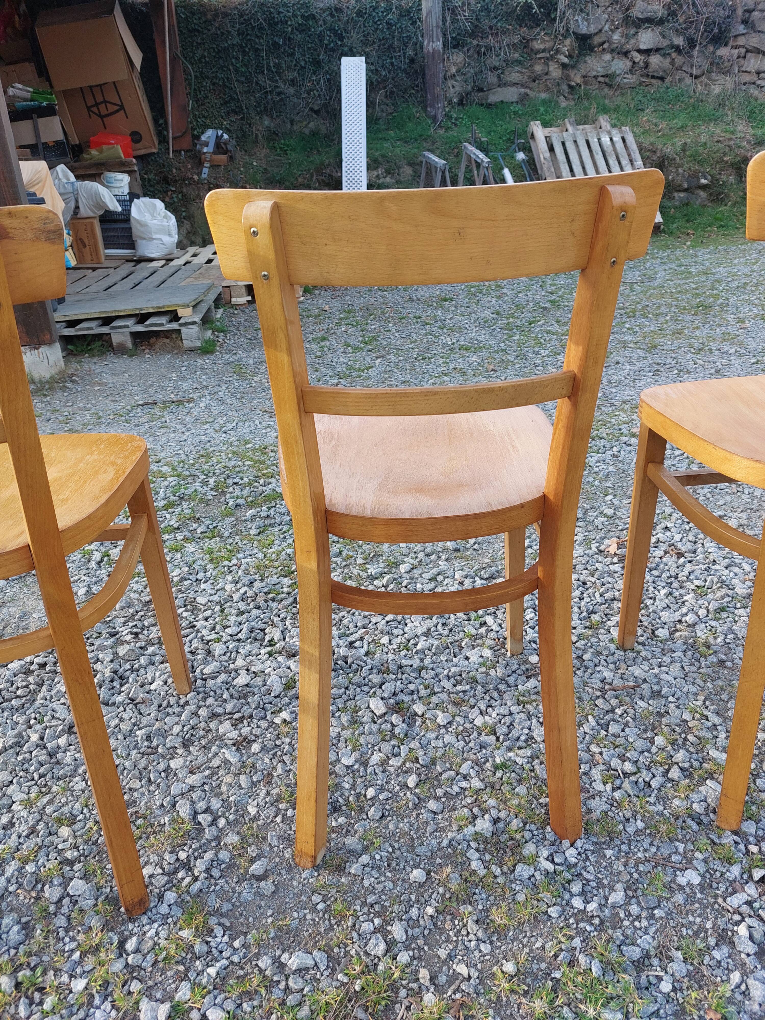 3 bistro chairs, light colour
