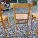 3 bistro chairs, light colour