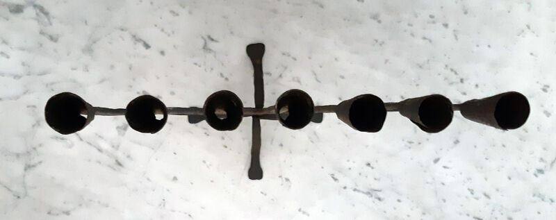 Old candelabra with 7 wrought iron branches
