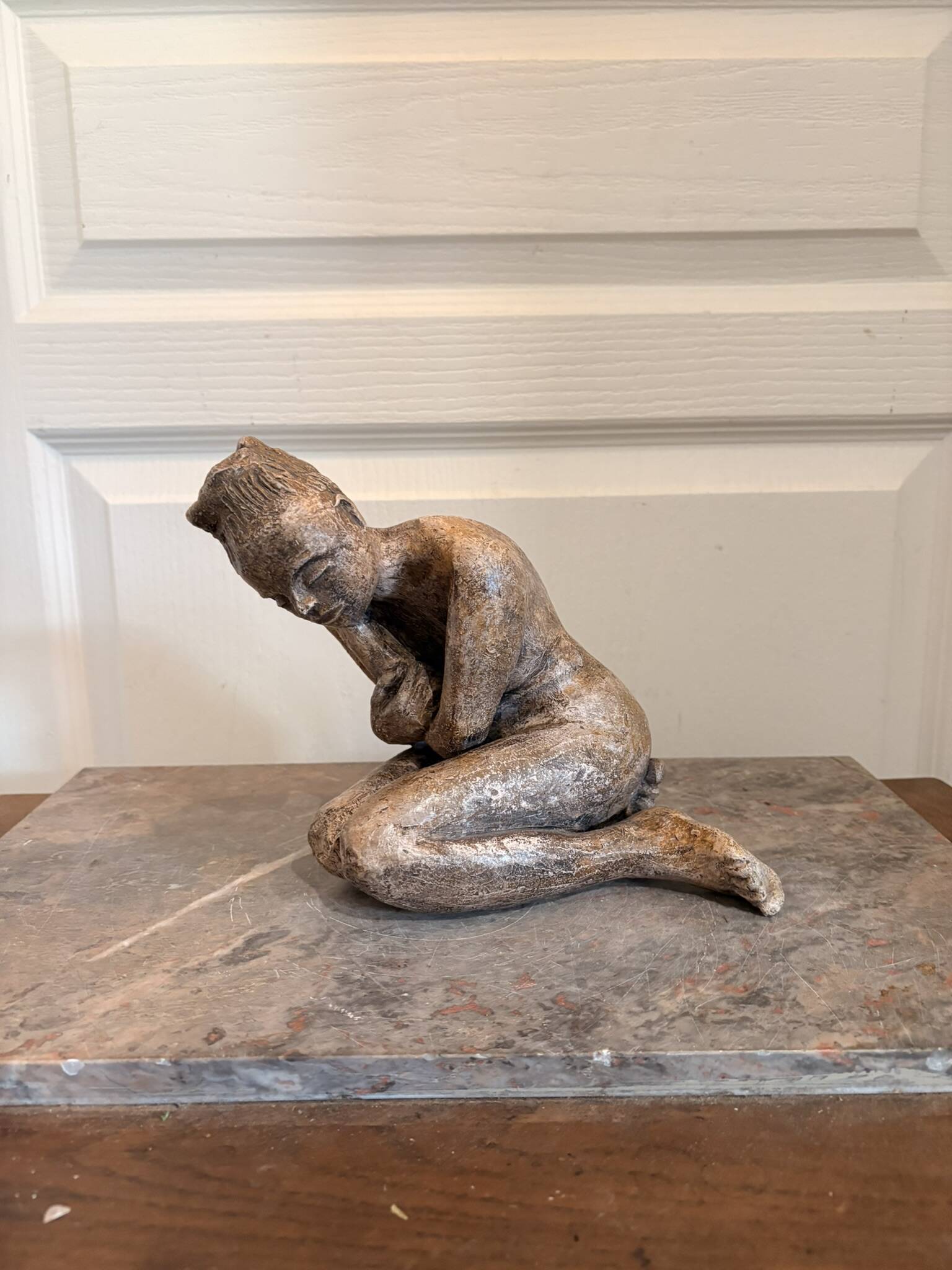 Sculpture Statue Terre Cuite Poterie Nu Féminin abstrait Femme Art Africain