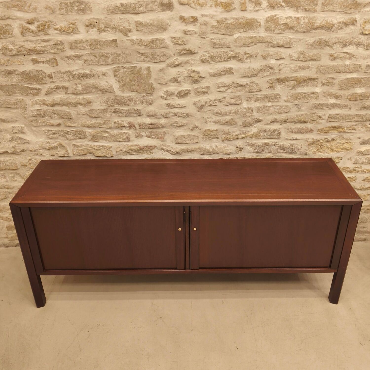 Vintage Scandinavian design sideboard with tambour doors
