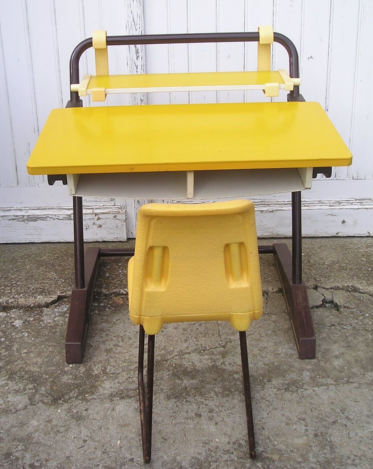 School desk and vintage chair