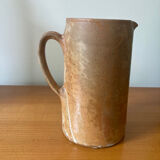 Handmade straight stoneware pitcher
