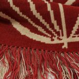 Tapisserie murale en laine rouge à motifs abstraits de la nature 72 x 180 cm