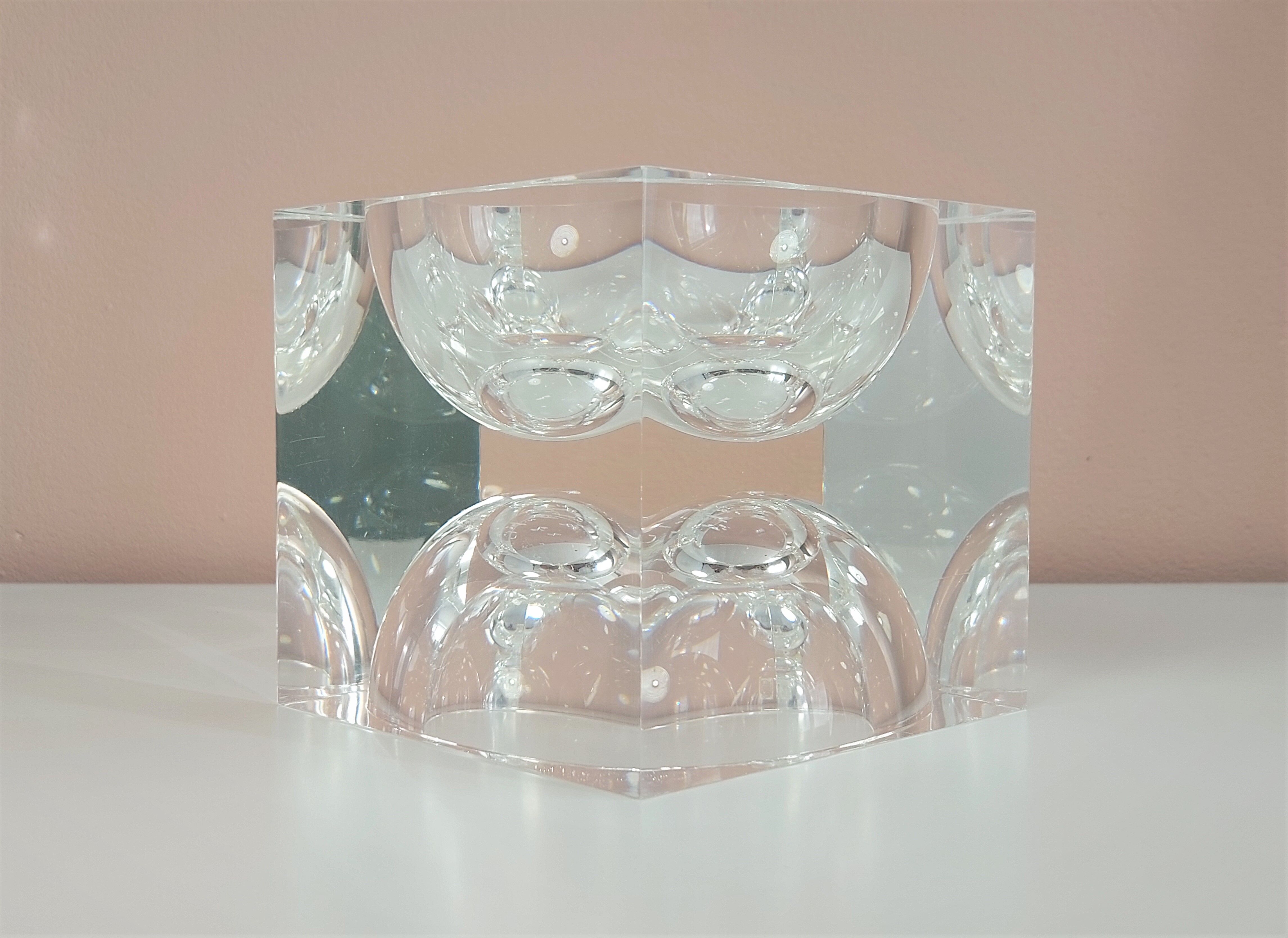 Acrylic Op-Art Sculpture by Team Guzzini 1970's.