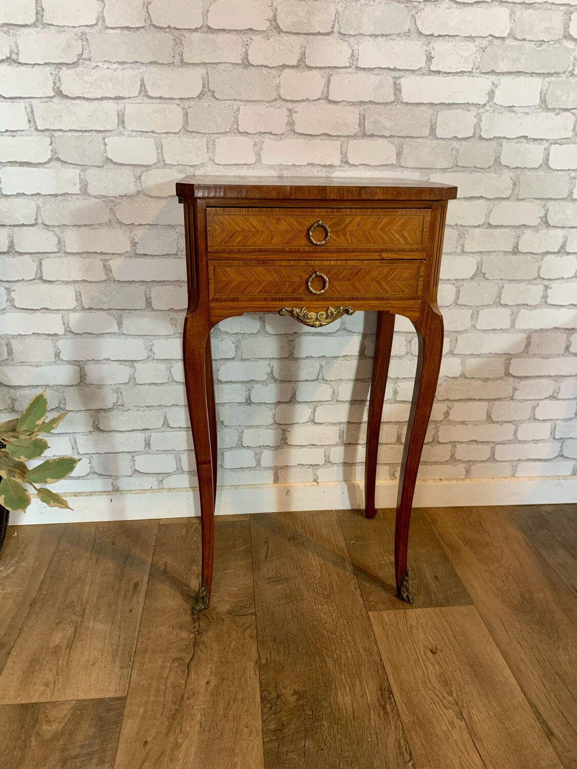 Bedside table in Louis XV style marquetry