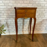 Bedside table in Louis XV style marquetry