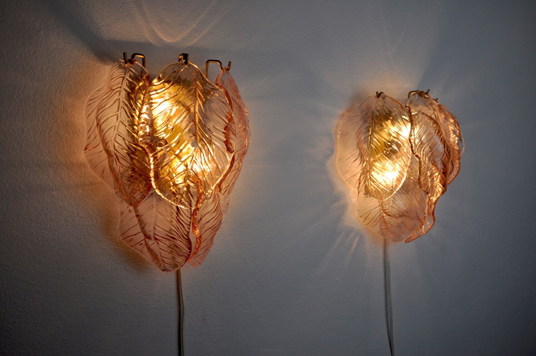 Pair of appliques Mazzega Murano, Italy, 1970