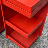 Prisunic 1970 metal trolley and box