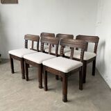 Set of 6 brutalist chairs from the 1940s