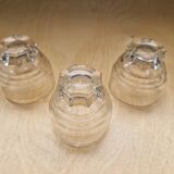 Set of 3 old glasses with gold edging