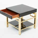 Pair of brass lacquer sofa pieces Guy Lefevre House Jansen 1970