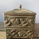 Metal jewelry box decorated with foliage and flowers art nouveau 1920
