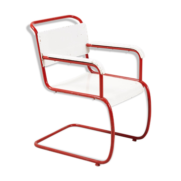 Red & white bauhaus armchair