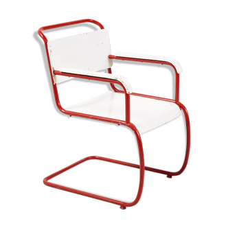 Fauteuil bauhaus rouge &blanc