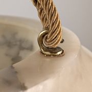 Timeless Art Deco pendant lamp in carved alabaster with black veins, 1920s