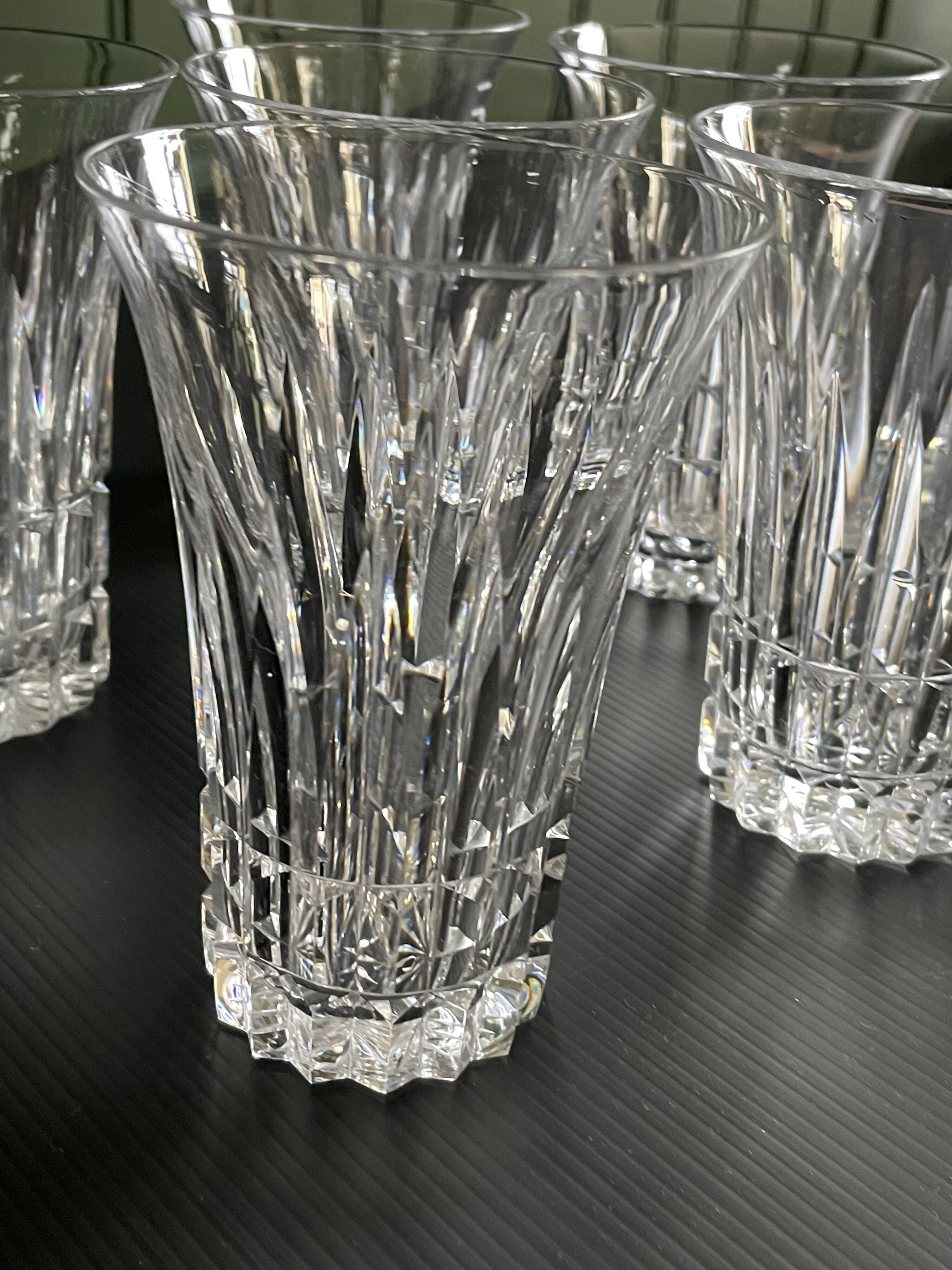 6 large crystal fruit juice glasses by Villeroy and Boch