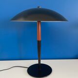 Lampe aluminor noir métallique et bois forme champignon