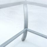 Vintage coffee table, metal and glass, Pierre Vandel