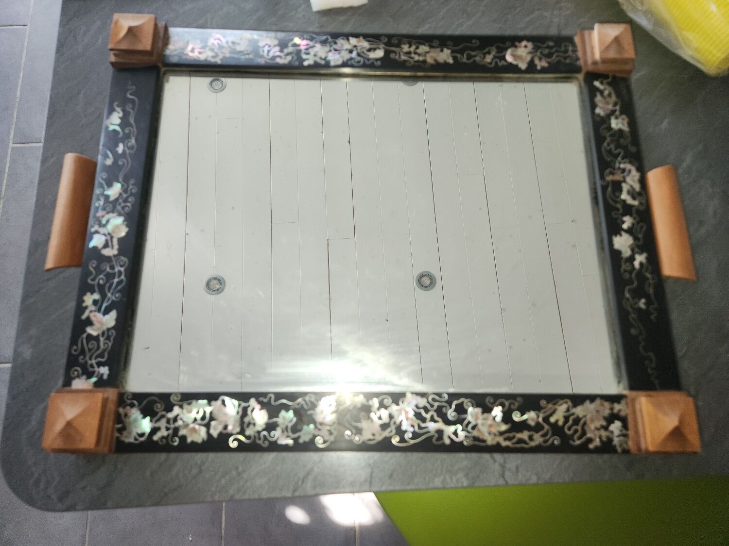 Top early 20th very richly decore of mother-of-pearl