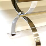 Vintage onyx coffee table with chrome base made in the 1970s