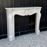 Louis XV style fireplace in Carrara marble circa 1880