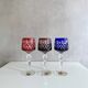 Set of 3 JOSKA lead crystal glasses, coloured wine glasses