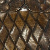 Basket or Pocket Emptying from the 1950s in Carved Wood signed A. Bouchez