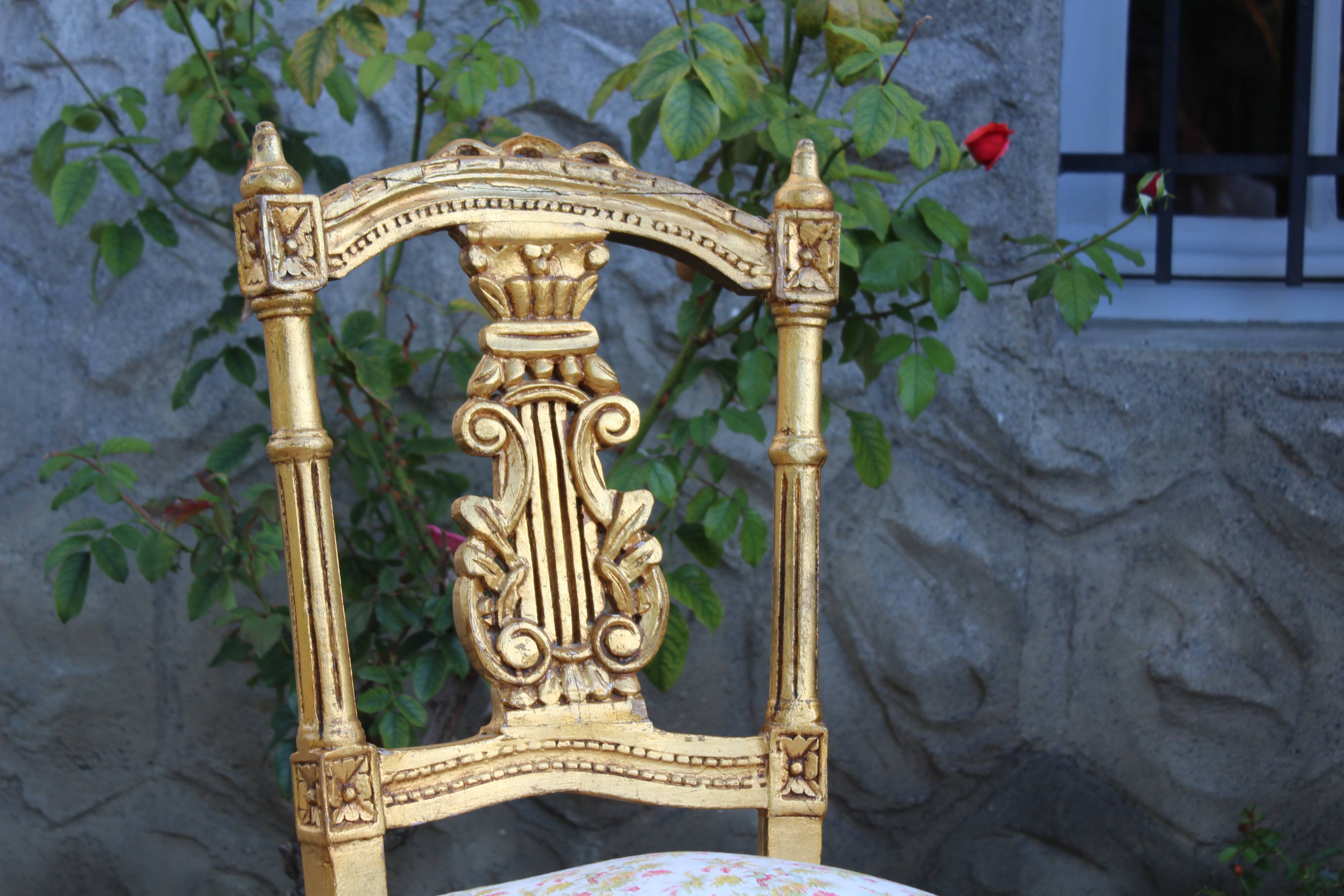 Golden wooden chair