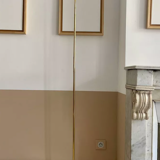 Vintage modernist floor lamp Saint Germain Lumière, brass, France 1980