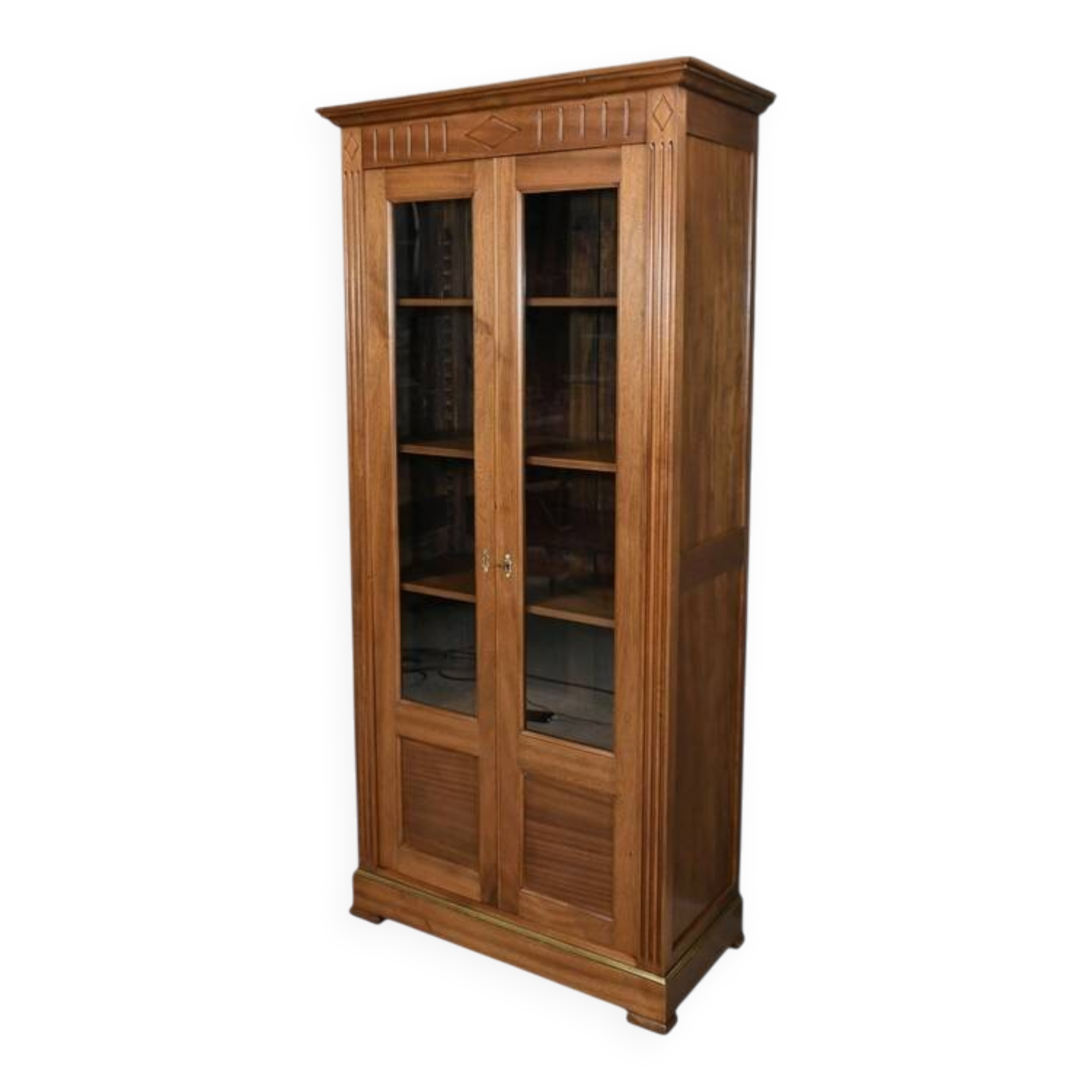 Small Glass-fronted Mahogany Bookcase, Louis XVI style – 1930