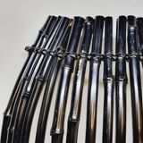 Large Vintage Black Bamboo Fruit Basket