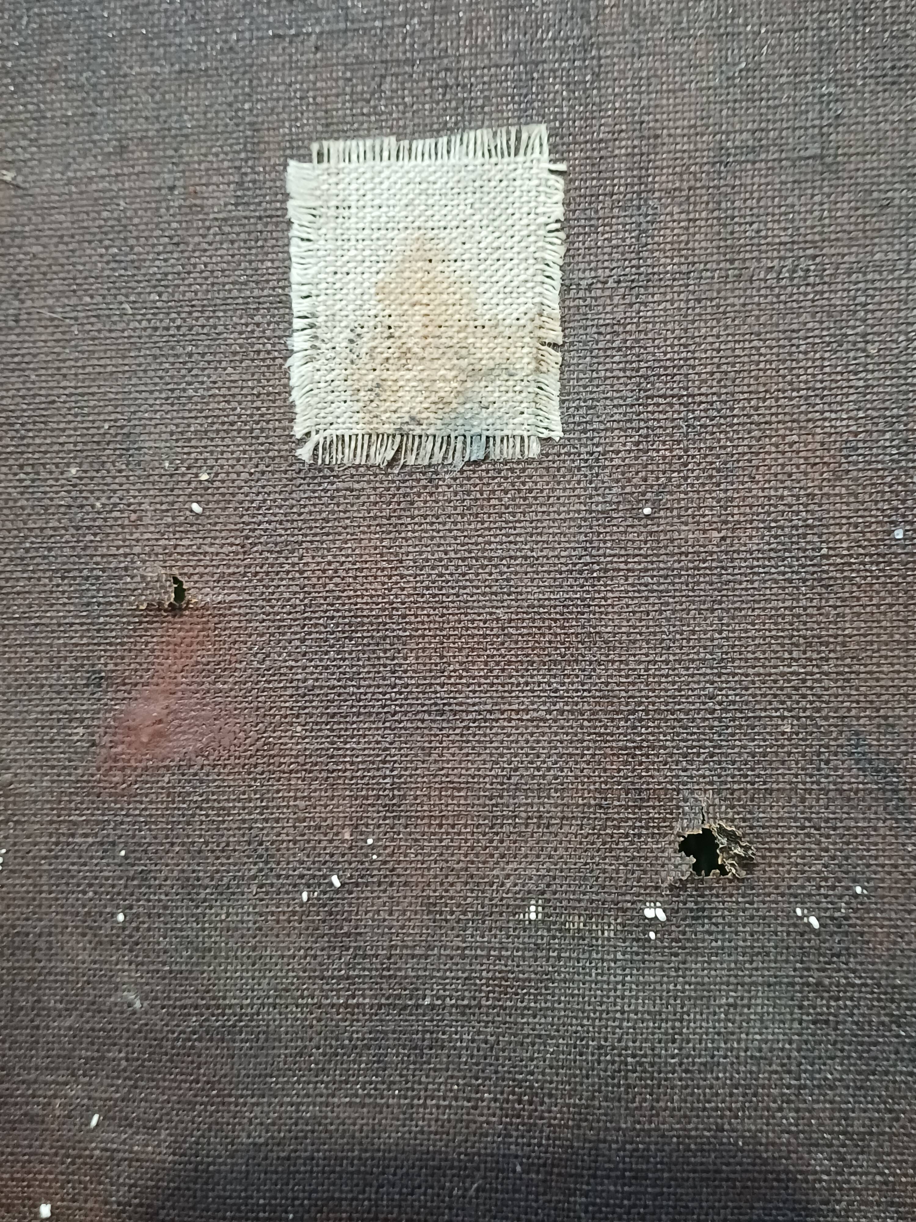 Hst painting still life basket of overturned fruit 19th - 20th century