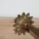 Vintage lamp base in patinated gold metal – foliage decor – 25 cm